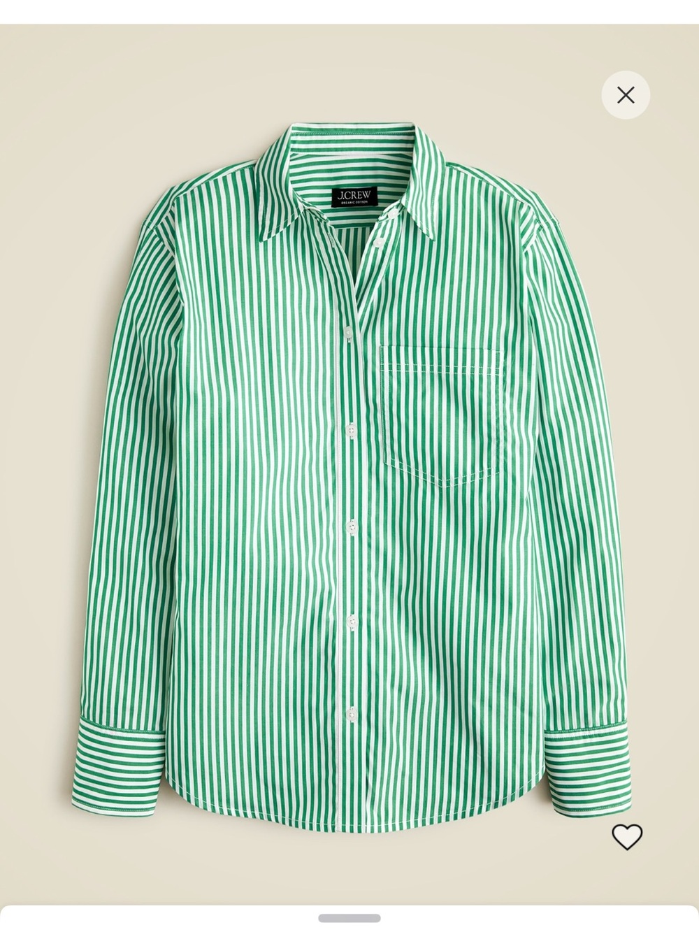 Garcon shirt in striped cotton poplin green size 0 j crew